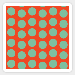 Coral Blue Polka Dot Offset Repeat Pattern Sticker